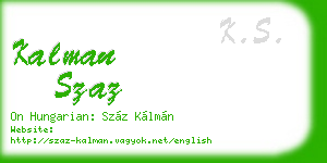 kalman szaz business card