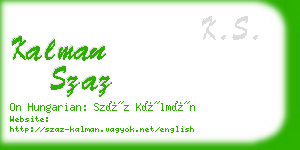 kalman szaz business card